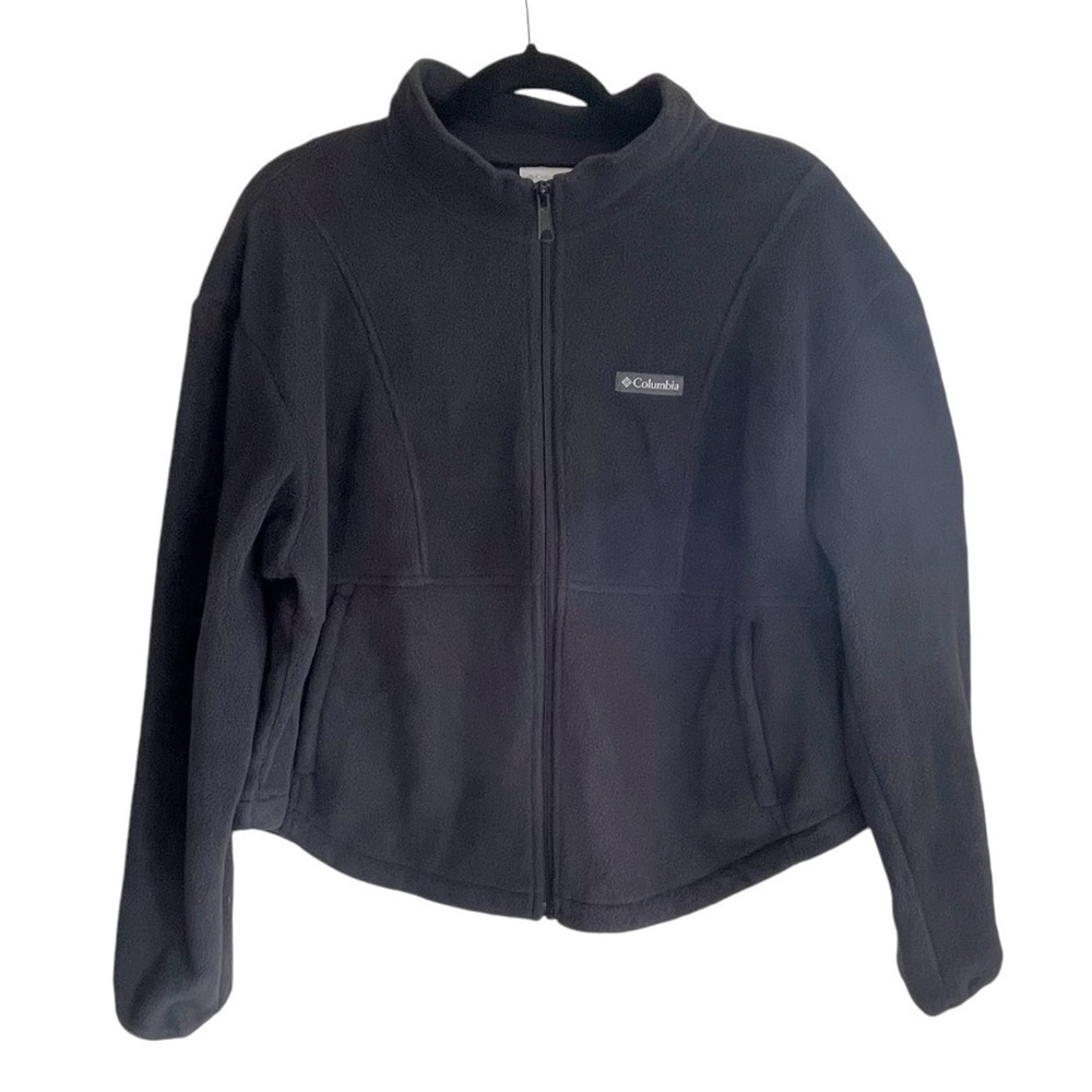 COLUMBIA Women’s Zip Front Fleece Jacket
Rounded Hem Black 2X